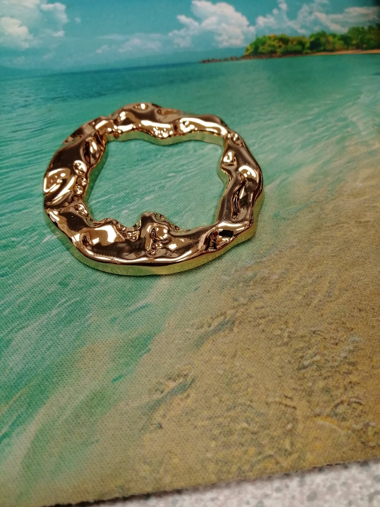 metal O Shape buckle, wavy gold buckle, bar buckle